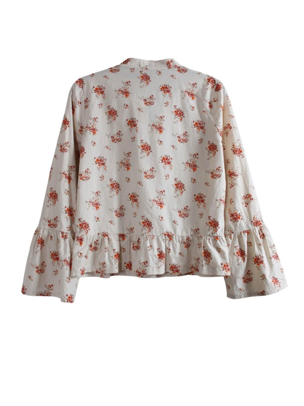 Roxy Floral Bell Sleeve Peplum Blouse - Picture 3 of 16